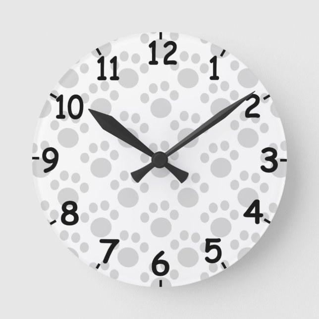 Reloj Redondo Mediano Patrón de impresión de paño gris (Anverso)