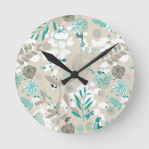 Reloj Redondo Mediano Patrón de jardín