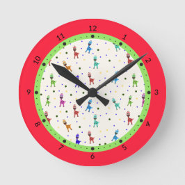 Reloj Redondo Mediano Patrón de jirafas