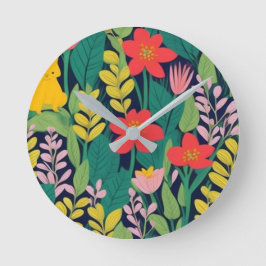 Reloj Redondo Mediano Patrón de jungla