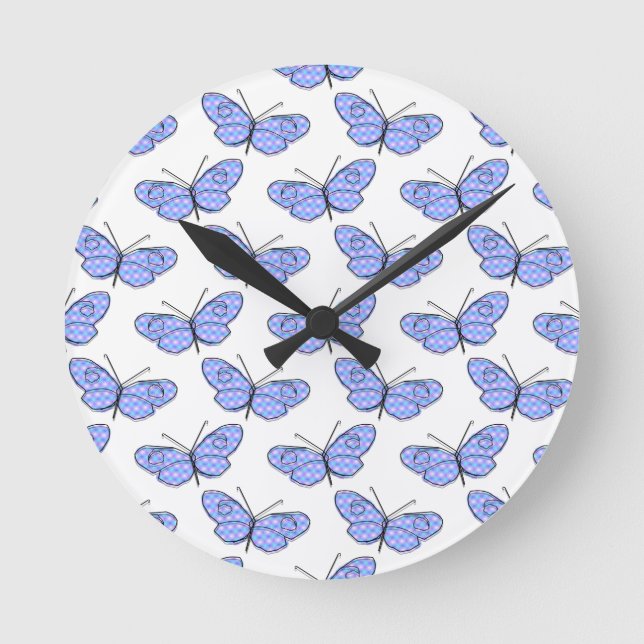 Reloj Redondo Mediano Patrón de mariposa cósmica (Anverso)