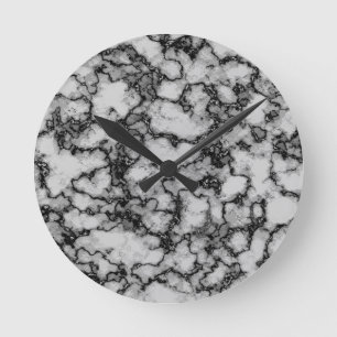 Reloj Redondo Mediano  Patrón de mármol 