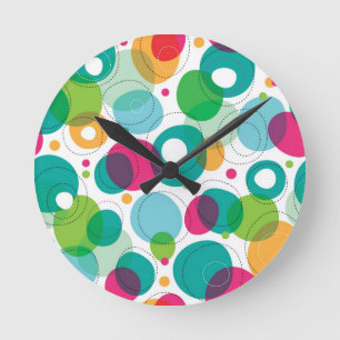 Reloj Redondo Mediano Patrón de niños de burbujas redondeadas