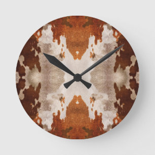 Reloj Redondo Mediano Patrón de ocultación de vaca Kaleidoscope