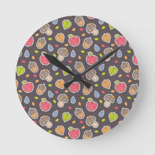 Reloj Redondo Mediano patrón de otoño