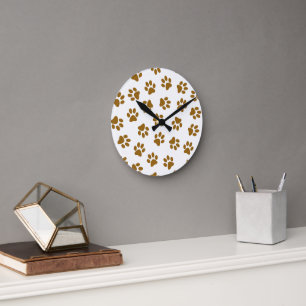 Reloj Redondo Mediano Patrón De Patas, Patas De Perro, Rutas De Oro Nara
