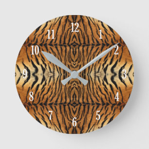Reloj Redondo Mediano Patrón de pieles de tigre