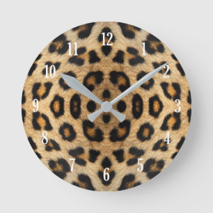 Reloj Redondo Mediano Patrón de pieles leopardo de Kaleidoscope