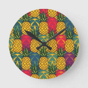 Reloj Redondo Mediano Patrón de Piña