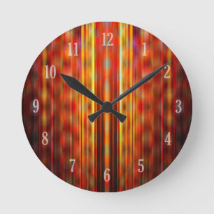 Reloj Redondo Mediano Patrón de rachas de luz amarillas