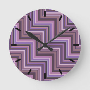 Reloj Redondo Mediano Patrón de rayas de malva