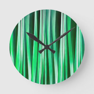 Reloj Redondo Mediano Patrón de rayas del océano aguamarina