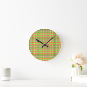 Reloj Redondo Mediano Patrón de rebanado de los colores de las zanjas de