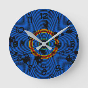 Reloj Redondo Mediano Patrón de resumen de cielo azul circular