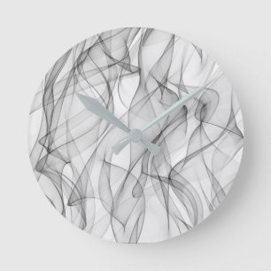 Reloj Redondo Mediano Patrón de resumen moderno de color blanco y negro