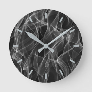 Reloj Redondo Mediano Patrón de resumen moderno de color blanco y negro