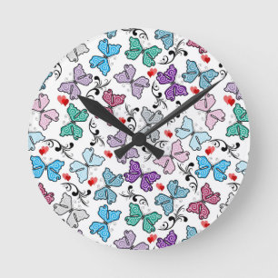 Reloj Redondo Mediano Patrón de San Valentín floral