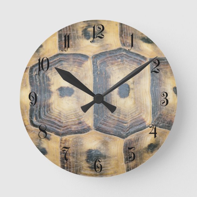Reloj Redondo Mediano Patrón de shell de tortuga (Anverso)