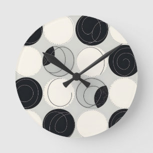 Reloj Redondo Mediano Patrón de superposición de círculo abstracto