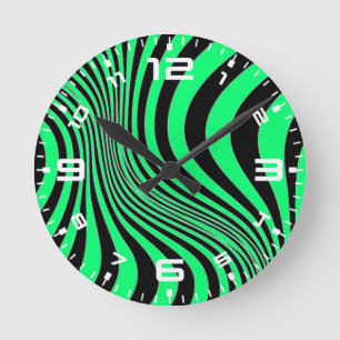 Reloj Redondo Mediano Patrón de textura de impresión de piel de cebra