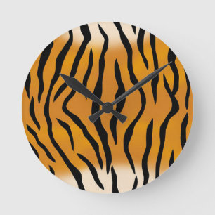 Reloj Redondo Mediano Patrón de tigre rayado