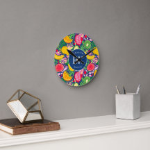 Patrón de verano de color acuático monograma de fr