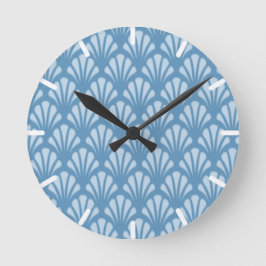 Reloj Redondo Mediano Patrón de vieiras azules