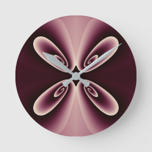 Reloj Redondo Mediano Patrón digital del pepino rojo floral borgoñés