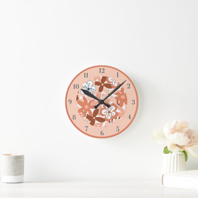 Reloj Redondo Mediano Patrón floral (Hogar)