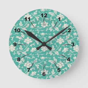 Reloj Redondo Mediano Patrón floral de bonito
