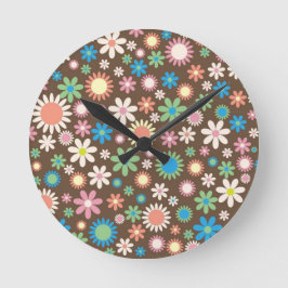 Reloj Redondo Mediano Patrón floral de margarita