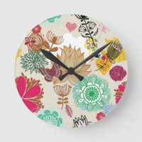 Patrón floral en estilo retro