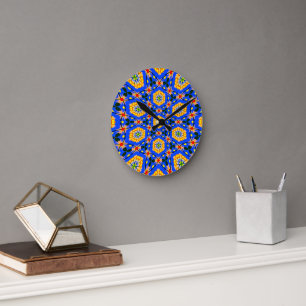 Reloj Redondo Mediano Patrón floral estético