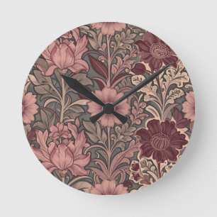 Reloj Redondo Mediano Patrón floral inspirado en William Morris