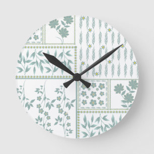Reloj Redondo Mediano Patrón floral repetitivo sin fisuras texturizado