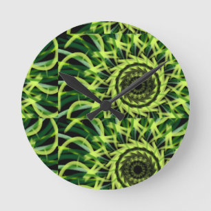 Reloj Redondo Mediano Patrón Geométrico Abstracto de Vórtice Hipnótico V