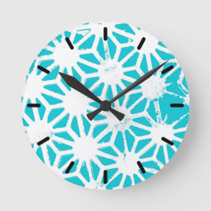 Reloj Redondo Mediano Patrón geométrico acuático