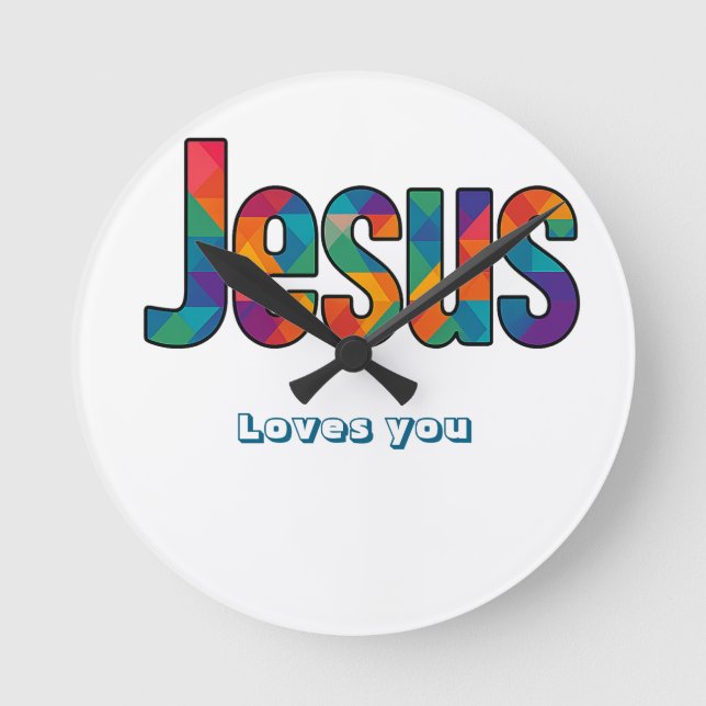 Reloj Redondo Mediano Patrón geométrico de Jesús (Anverso)