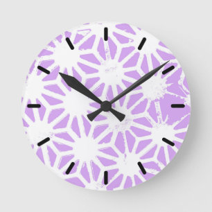 Reloj Redondo Mediano Patrón geométrico de la laguna