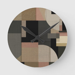 Reloj Redondo Mediano Patrón geométrico de trabajo en parches