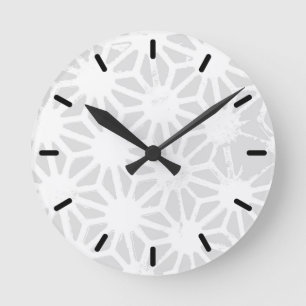 Reloj Redondo Mediano Patrón geométrico gris pálido