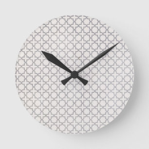 Reloj Redondo Mediano Patrón geométrico islámico beige