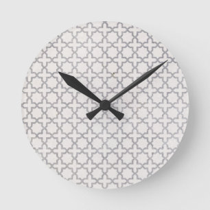 Reloj Redondo Mediano Patrón geométrico islámico beige