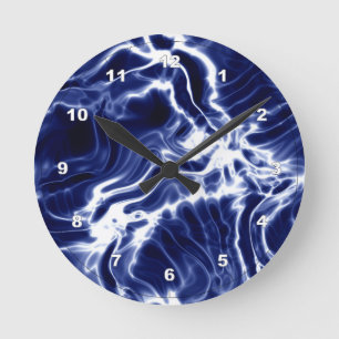 Reloj Redondo Mediano Patrón giratorio azul