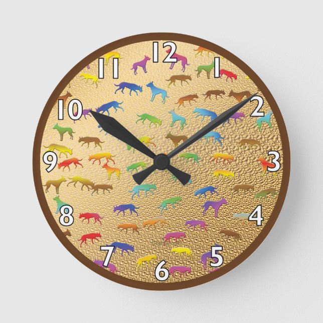 Reloj Redondo Mediano Patrón Kelpie australiano (Anverso)