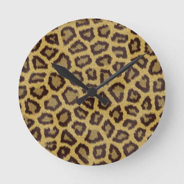 Reloj Redondo Mediano patrón leopardo (Anverso)