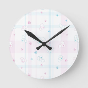 Reloj Redondo Mediano Patrón lindo con perros