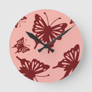 Reloj Redondo Mediano patrón mariposa