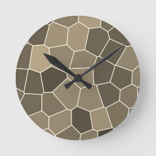 Reloj Redondo Mediano Patrón marrón moderno y elegante