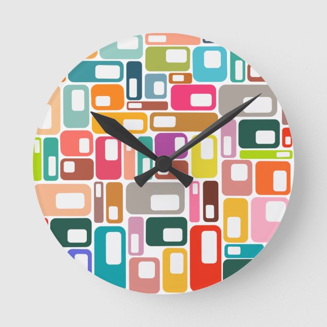 Reloj Redondo Mediano Patrón moderno de medio siglo (Anverso)